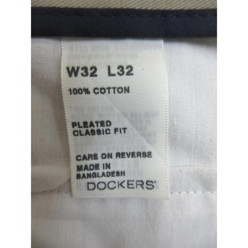 Dockers Pleated Khaki Chino Pants Mens 32x32 Beige Classic Fit Cotton Casual - Picture 9 of 16